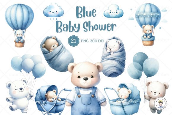 Download Newborn Blue Baby Shower Boy Clipart - Baby shower Collection