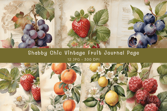 Download Shabby Chic Vintage Fruit Journal Pages - Page Collection