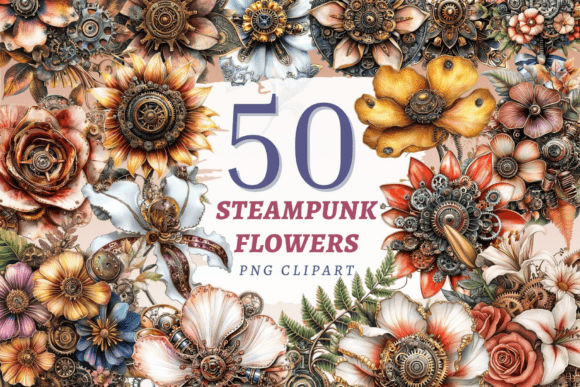 Download Steampunk Flowers PNG Bundle - Flowers png Collection