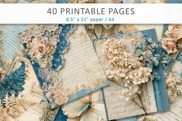Download Vintage Shabby Chic Junk Journal Pages - Page Collection