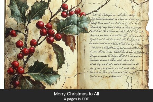 Download Vintage Holly Journal Pages - Holly Collection