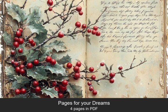 Download Vintage Holly Journal Pages - Holly Collection