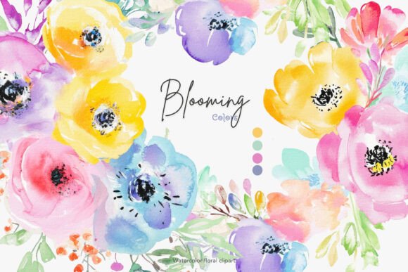 Download Blooming Colors Watercolor Flowers Png - Flowers png Collection