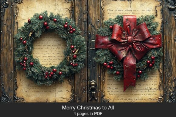 Download Vintage Holly Wreath Journal - Holly Collection