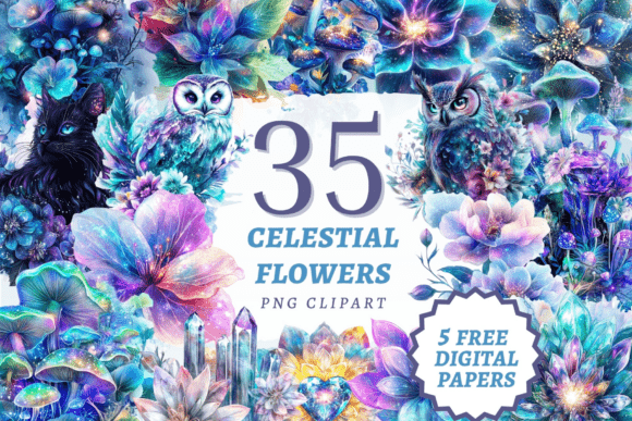 Download Celestial Flowers PNG Bundle - Premium Resources
